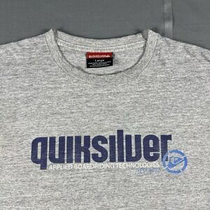 Vintage 90s Quiksilver Board Riding Company Surf T Shirt Men Large Grey Y2K